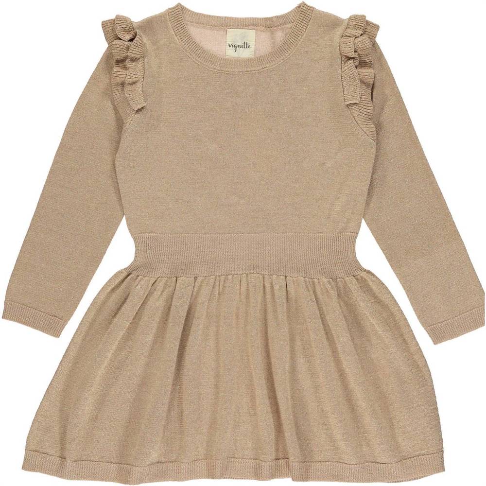 NEW VIGNETTE girl's carrie dress in gold